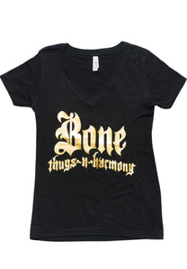Women's Gold Foil V-Neck Tee