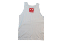 White 20th Anniversary Tank with Red print